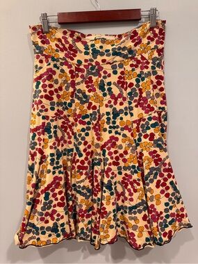 Effie's Heart Botanical Leaf Print Jersey Knit A-Line Skirt with Pockets Size XL